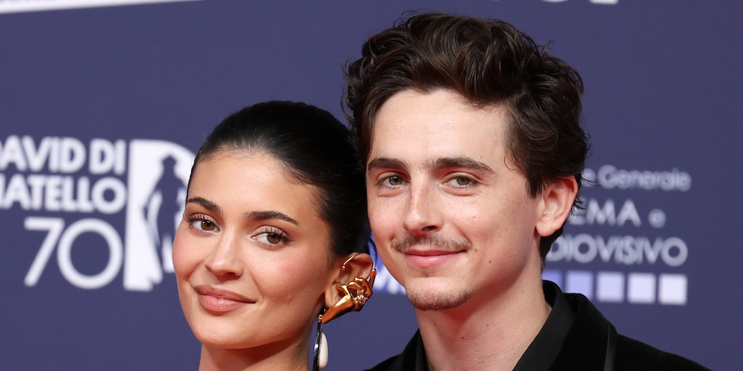 Kylie Jenner and Timothée Chalamet at a formal event, photographed together on the red carpet